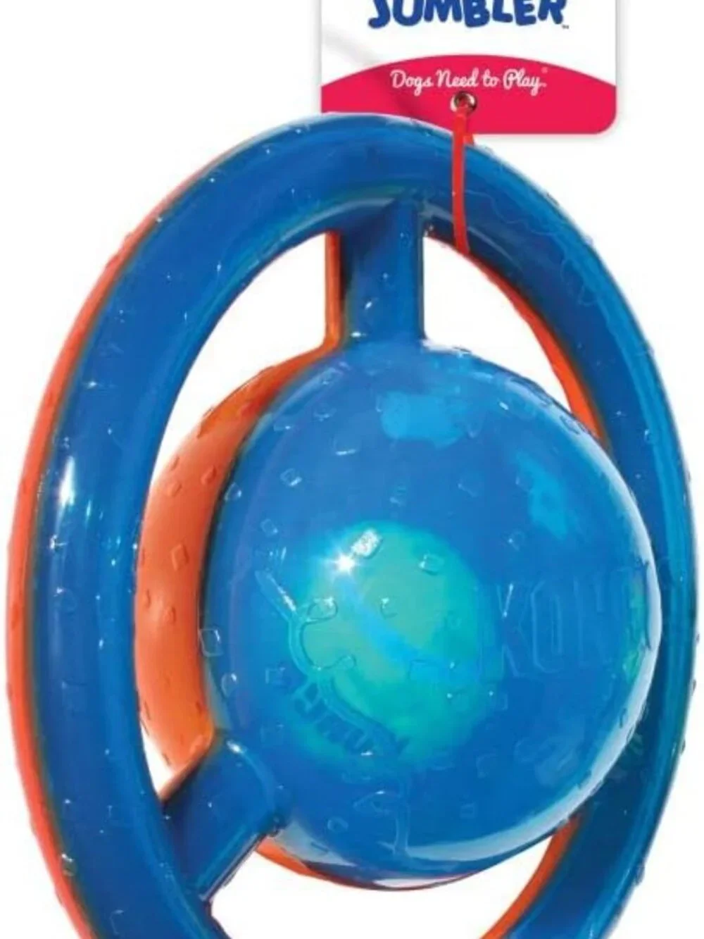 KONG Jumbler Disc Dog Toy Medium Large Squeaky Tennis Ball Toy